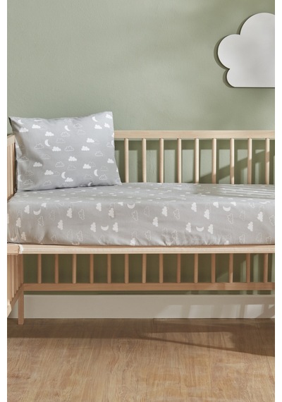 Karaca Home Bebek Cloudy Yastık Çarşaf Set Gri 200.22.11.0229