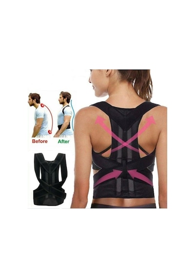 Fit Women Medikal Dik Duruş Sırt-bel Korsesi Kadın-erkek Kamburluk Önleyici Dik Duruş Sporcu Korsesi 4422 Siyah