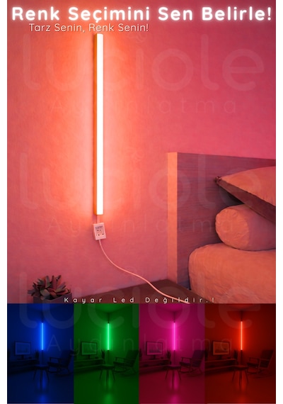 Uzaktan Kumandalı Led Masa Gece Lamba - Yatak Üstü, Tv Yanı ,oturma Odası - Rgb 50 Cm Miniled5