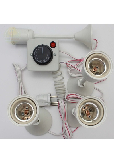 Termostat Kontrollü Düğmeli Yanan 1 Lamba Çıkışlı 3 Uzun Duyu Set
