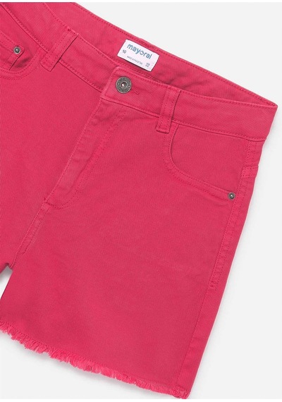 Kız Çocuk Gabardin Denim Şort Kırmızı 275 Kırmızı