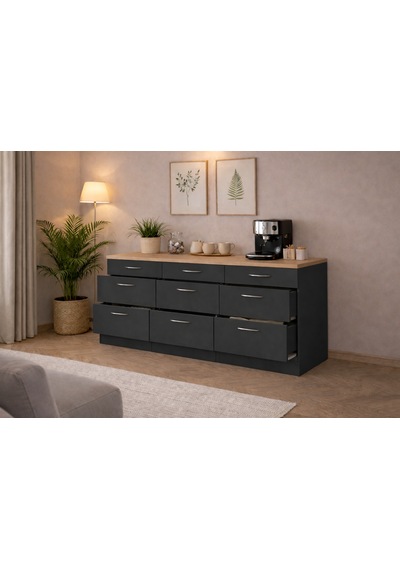 Sia 9 Çekmeceli Mutfak Alt Modül-çok Amaçlı Dolap-kiler Dolabı 180 Cm -tezgah Dahil Antrasit Sia 9 Çekmeceli Mutfak Alt Modül-çok Amaçlı Dolap-kiler Dolabı 180 Cm -tezgah Dahil Antrasit