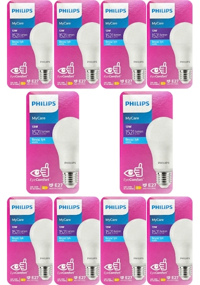 Philips 13w 100w 6500k Beyaz Işık E27 Duylu Led Ampul 10 Adet
