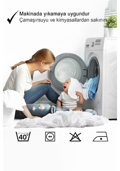 Yuenze Sıvı Geçirmez %100 Pamuk Yatak Alezi - Full Kenar Fitted Koruyucu Beyaz