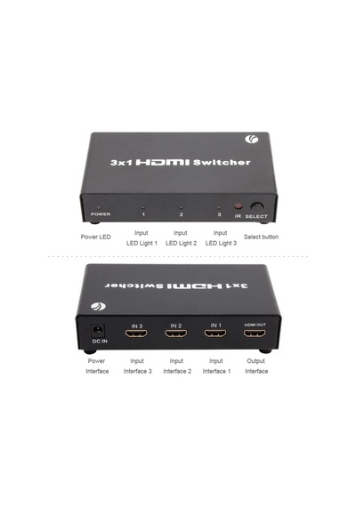 Vcom Dd433 3-1 Port 1.4v 3d Metal Hdmi Switch Kdo