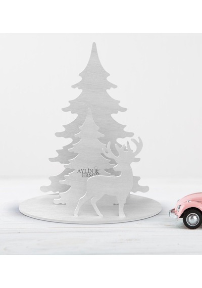 Kişiye Özel İsimli 3D Ahşap Yılbaşı Ağacı Model 1A