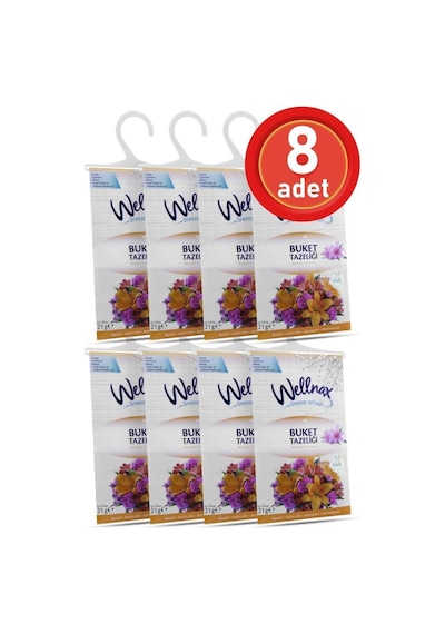 Wellnax Askılı Dolap Ve Çekmece Kokusu Buket Tazeliği 8 Adet