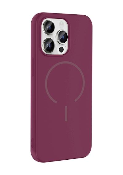 Apple Uyumlu iPhone 14 Pro Max Kılıf M-safe Şarj Özellikli Mkst Meta Kapak - Mürdüm Mürdüm