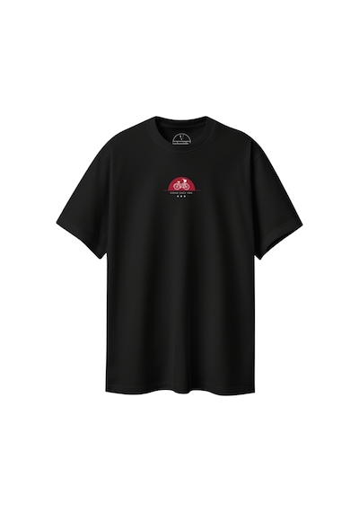 Velvoria Unisex Oversize Rıdıng Sınce Baskılı Siyah Renk T-shirt