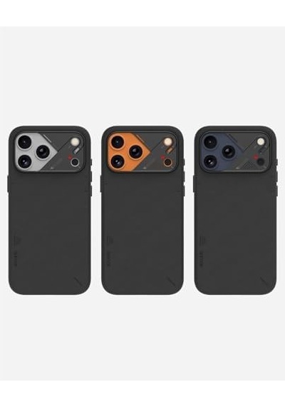 Aulumu İphone 17 Pro Max İle Uyumlu A17 Vegan Leather Serisi Magsafe Deri Kılıf Siyah