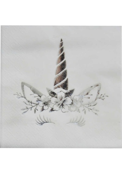 Unıcorn Peçete Varaklı Gümüş 33x33 CM Pk:16