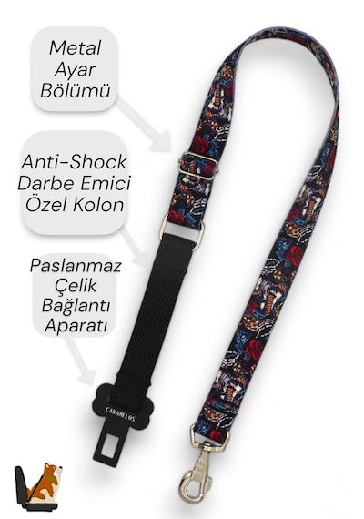 Caramelos Kedi Ve Köpek Araç Emniyet Kemeri , Araç Tasması Gl