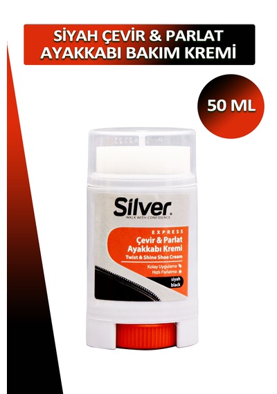 Silver Siyah Çevir Parlat Ayakkabı Bakım Kremi 50 Ml Siyah