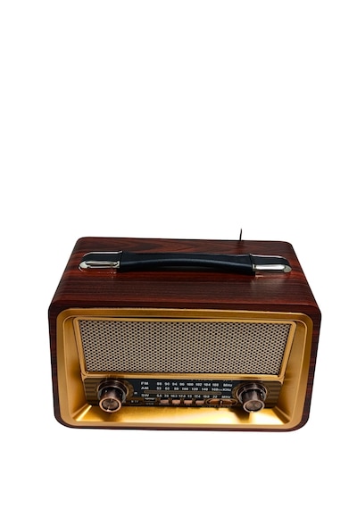 Gold Silver Gs-1340 Nostaljik Ahşap Radyo Şarjlı Bluetooth Hoparlör 3 Bant Fm Am Sw Usb Tf Kırmızı Ceviz