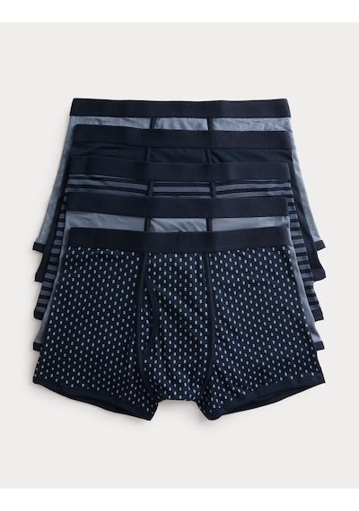 Marks & Spencer 5'li Pamuklu Streç Geometrik Trunk Seti T14004818s Mavi Mix Marks & Spencer 5'li Pamuklu Streç Geometrik Trunk Seti T14004818s Mavi Mix
