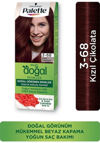 Palette Kalıcı Doğal Renkler Saç Boyası 3 - 68 Kızıl Çikolata X 3 A