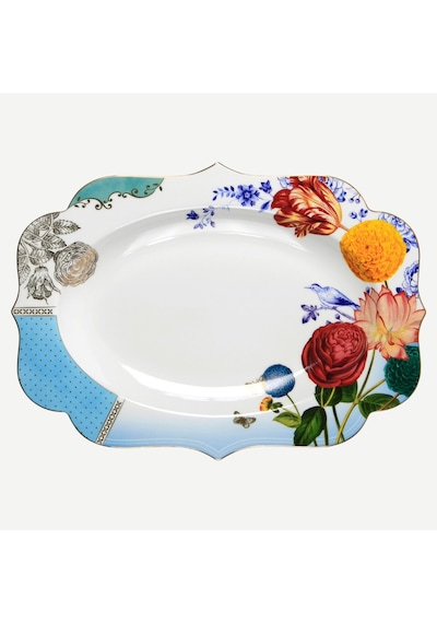 Mavi Porselen Servis Tabağı 40 Cm