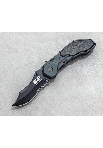 Smith & Wesson M&p Magıc Assisted Flipper 2.9" Black Liner Lock Combo Kamp Bıçak Swmp1bs Siyah