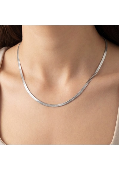 Ferizz Ferizz 316L Çelik 2 Mm Balık Sırtı Unısex Zincir Kolye Zn-215 Sarı