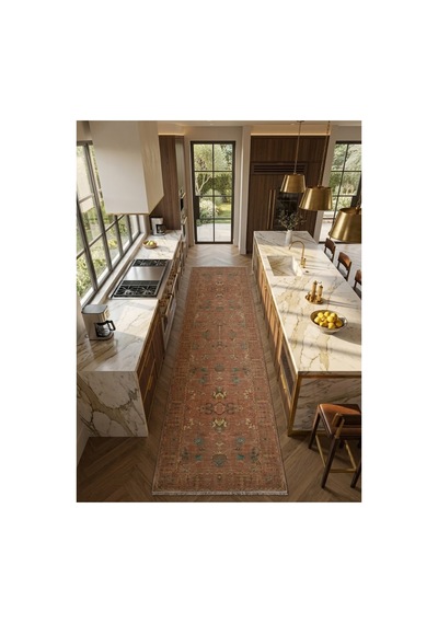 Dekoratif Halı Kaymaz Taban Leke Tutmaz Yıkanabilir Kilim Özel Ölçü Salon Halısı 3051 Çok Renkli