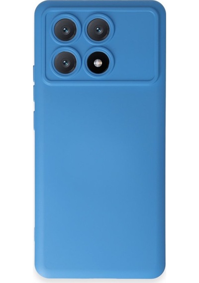 Poco X6 Pro İçi Kadife Kaplı Esnek Silikon Kapak Ryc/ Nano Lansman Mavi