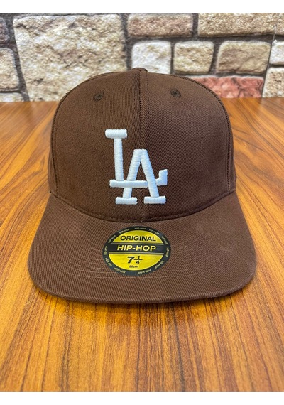 La Los Angeles Nakış Hip Hop Snapback Rapper Basket Cap Şapka Kahverengi