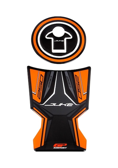 GP Kompozit KTM Duke 250 2017-2023 Uyumlu Tank Pad Siyah-Turuncu