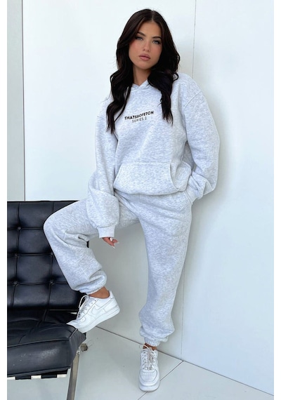 So Fetch Series 2 Eşofman Takımı Sweatshirt Jogger - Gri Baskılı Oversize Şardonlu Kapüşonlu Gri So Fetch Series 2 Eşofman Takımı Sweatshirt Jogger - Gri Baskılı Oversize Şardonlu Kapüşonlu Gri