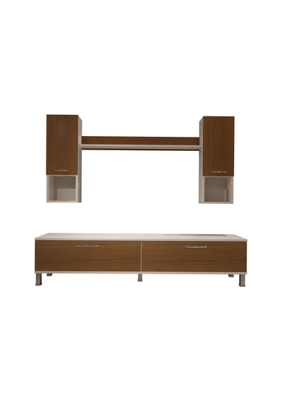 Decoraktiv Eko 5da Mdf Std Krom Ayaklı Tv Ünitesi Tv Sehpası Beyaz - Ceviz