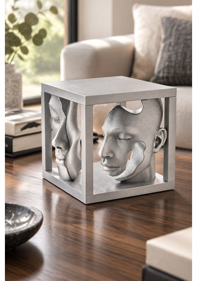 Soyut Çift Yüzlü Büst Figürlü Dekoratif Biblo - 16cm Büyük Boy 41235999