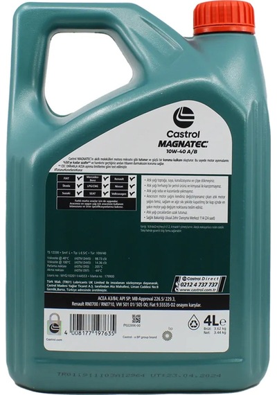 Castrol Magnatec 10W-40 Sentetik Motor Yağı