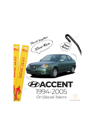 Hyundai Accent Muz Silecek Takımı 1994-2005 İnwells N11.2817