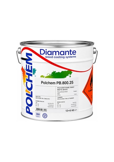 Polchem Pb.800.25 Poliüretan Boya Mat Antrasit Ral 7016 12+6 Kg