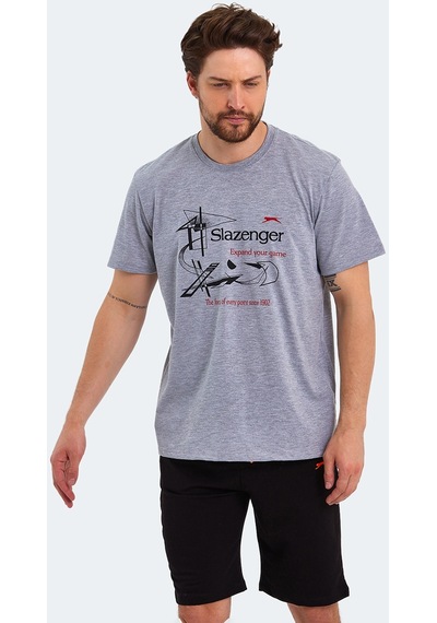 Slazenger KARNEN IN Oversize Erkek Tişört Gri