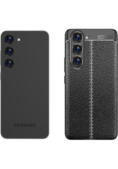 Samsung Galaxy Uyumlu S23 Plus Kılıf Deri Tarzı Niss Silikon Case Kapak