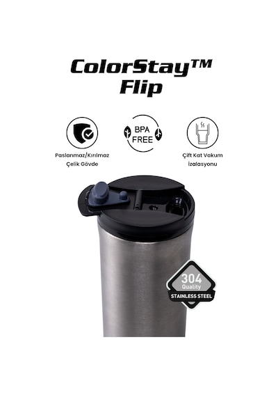 Cooker Colorstay Flip 400 Ml Paslanmaz Çelik Bardak Termos Ckr2066 Diğer