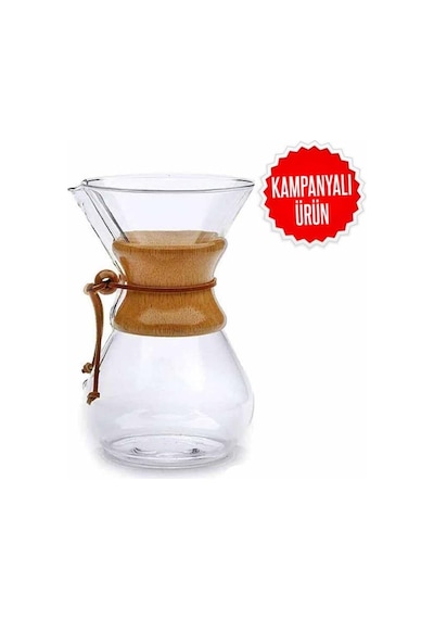 Cam Dripper Ekipmanı - Kahve Demleme Aleti - Cam Kahve Demleme - 800 Ml - 6 Cup