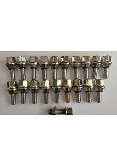 Bijon Krom Kaplı M12 X 1.5 Aa 19 Mm Diş 28 Boy 54mm, 20 Adet