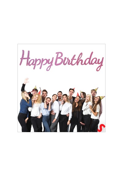 Happy Birthday Simli Folyo Karton Banner, 2 Mt - Pembe 0  -  99