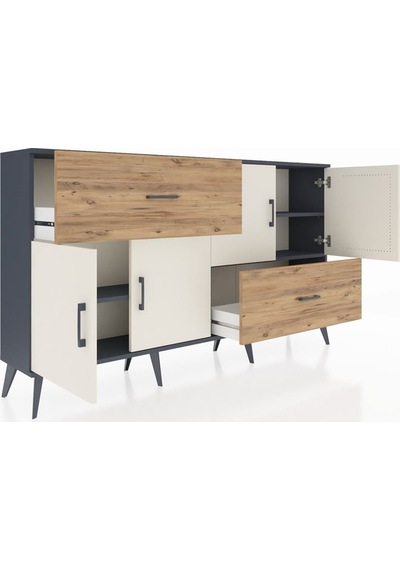 Arges Konsol 3 Raflı 2 Çekmeceli 4 Kapaklı 176x30x99 Antrasit-ayt Antrasit-aytaşı/çam Arges Konsol 3 Raflı 2 Çekmeceli 4 Kapaklı 176x30x99 Antrasit-ayt Antrasit-aytaşı/çam