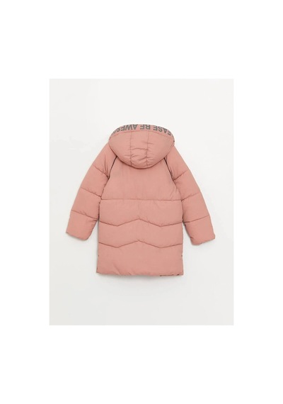 LC Waikiki Lcw Kids Pembe Kapüşonlu Kız Çocuk Kaban Dusty Rose
