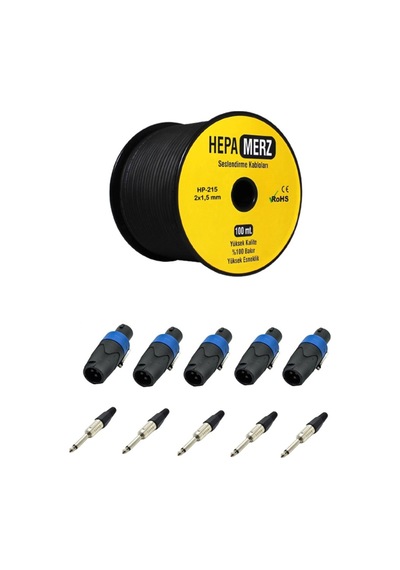 Hepa Merz Connection Paket-14 Hoparlör Kablosu Jack Speakon Konne