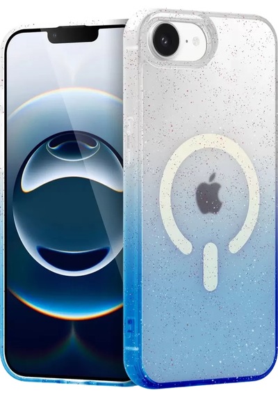 Newface Apple İphone 16e Pummel Shiny Magsafe Kapak - Mavi