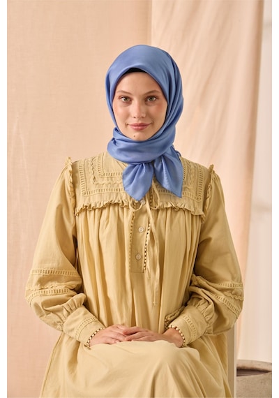 Silk Home Düz Shiny Eşarp 75006-66 Gök Mavi