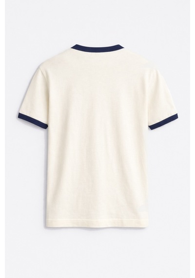 Antioch Kontrast Yaka Erkek T-shirt Beyaz