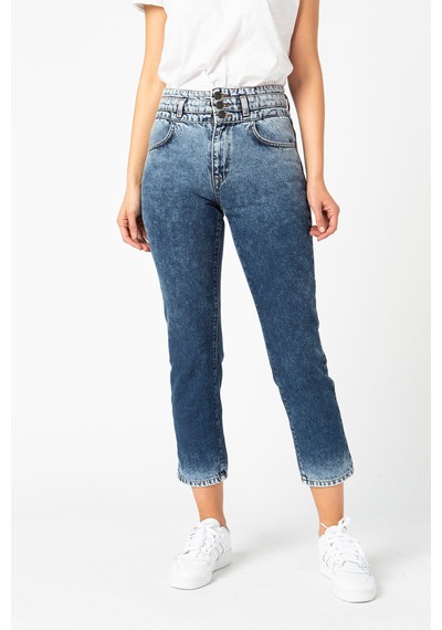 Vigoss Kadın Kemer Detaylı Denim Pantolon 23827-00008 Lacivert