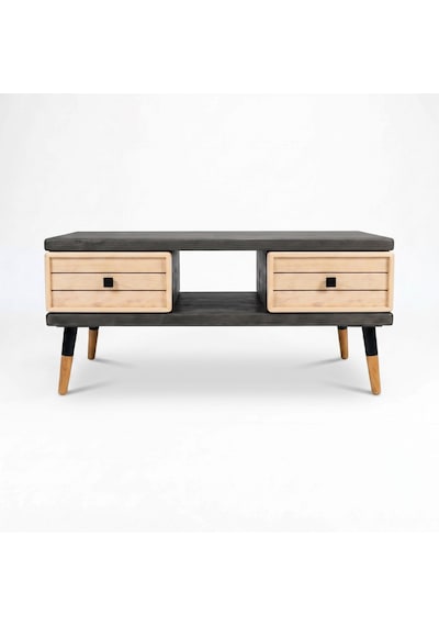 Mobenta Stria Brew: Modern Doğal Masif Orta Sehpa, 4 Çekmeceli - 110x60 An-bz Antrasit-krem Mobenta Stria Brew: Modern Doğal Masif Orta Sehpa, 4 Çekmeceli - 110x60 An-bz Antrasit-krem