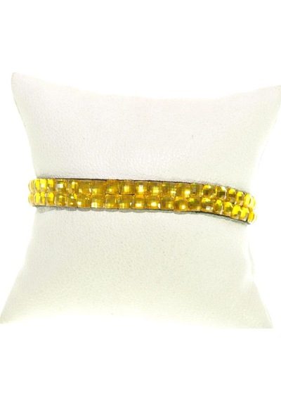 Bileklik Swarovski Taşlı Sarı Ayarlanabilir Bileklik Sarı