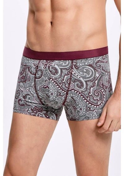 İlke İç Giyim Erkek Şal Desen Modal Boxer Bordo 2xl