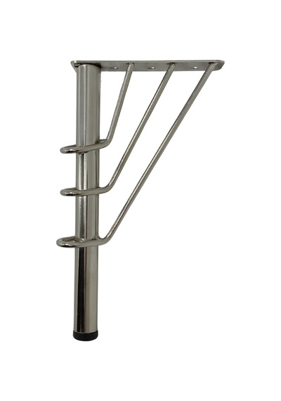 Metal Tel Boru Desenli Ayak Mobilya Masa Ve Dolap Ayağı Krom Metal 18cm 4 Adet